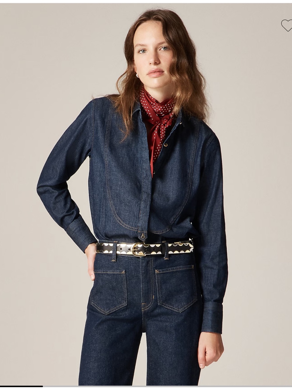 J.Crew Jules tuxedo shirt in denim
